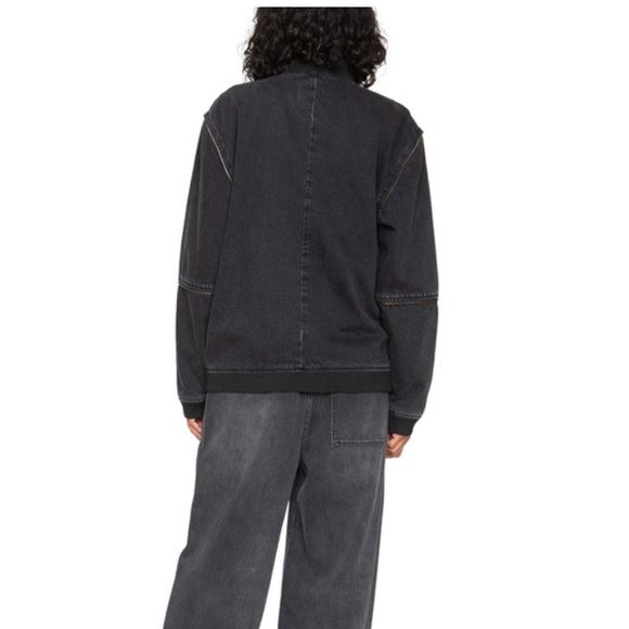 Sandrine rose black zipper bomber jacket size small - zippers, distressed NWT - Picture 2 of 7